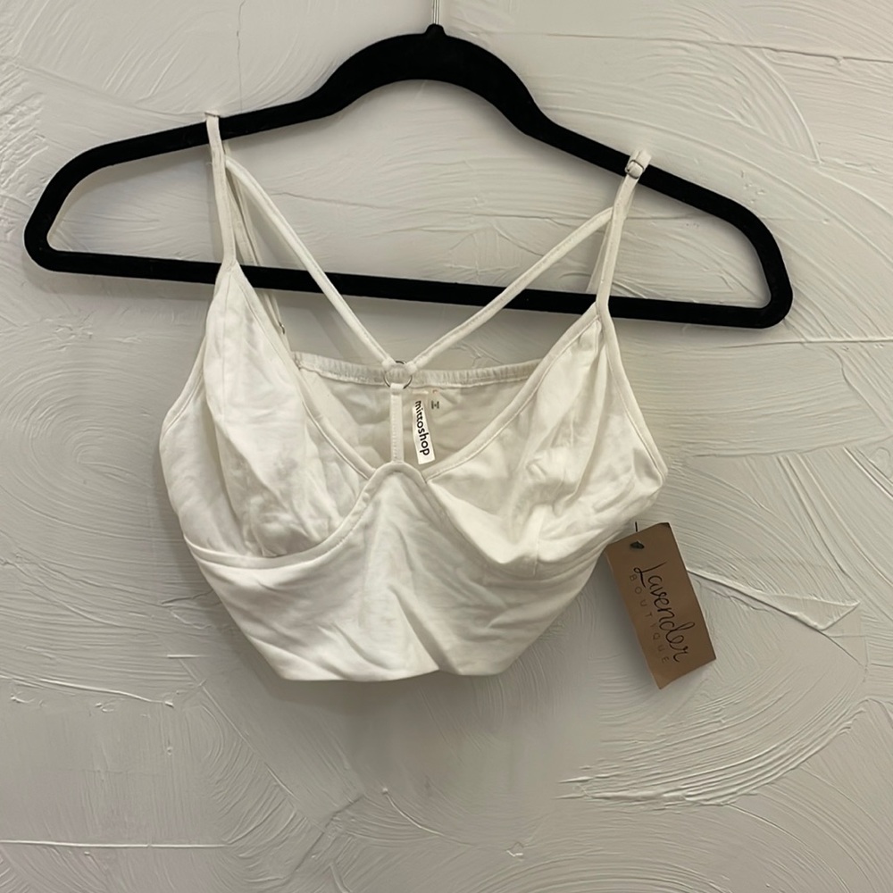 Lavender Boutique White Bra/Bandeau